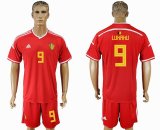 2018 World cup Belgium #9 LUKAKU red soccer jersey home