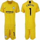 2018-2019 Manchester city #1 C.BRAVO yellow goalkeeper soccer