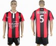 2016-2017 OGC Nice club BELHANDA #5 red black soccer jersey home