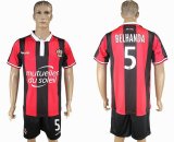 2016-2017 OGC Nice club BELHANDA #5 red black soccer jersey home