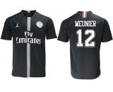 2018-2019 Paris saint germain Jordan #12 MEUNIER thailand version black soccer jersey away