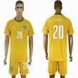 2016-2017 Ivory team SEREY #20 yellow soccer jersey home