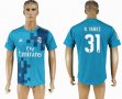 2017-2018 Real Madrid #31 R.YANEZ Thailand version blue soccer jersey away