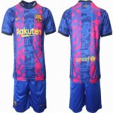 2022 Barcelona club red blue soccer jerseys second away