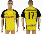 2017-2018 Dortmund Thailand version #17 AUBAMEYANG yellow soccer jersey