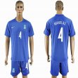 2016-2017 Greece team team MANOLAS #4 blue soccer jersey away
