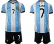 2022 World Cup Argentina #7 ICARDI blue white black soccer Jerseys home