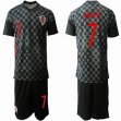2020 European Cup Croatia Team #7 RAKITIC black soccer jersey away