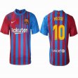 2021-2022 Barcelona club thailand version #10 MESSI red blue soccer jerseys home