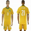 2016-2017 Ivory team GIOVANNI #21 yellow soccer jersey home