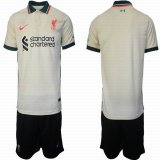 2021-2022 Liverpool club beige black soccer jersey