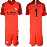 2018-2019 Manchester City FC #1 C.BRAVO red goalkeeper soccer jerseys