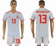 2018 World cup Spain team #13 ARRIZABALAGA white soccer jersey away