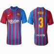 2021-2022 Barcelona club thailand version #3 PIQUE red blue soccer jerseys home