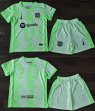 2024-2025 Barcelona club light green Kid soccer jerseys second away