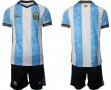 2022 World Cup Argentina blue white black soccer Jerseys home