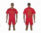 2014 World Cup Spain team RAMOS 15 red soccer jersey home