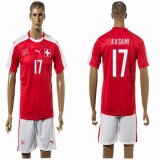 2015-2016 Switzerland national team KASAMI #17 jerseys red home