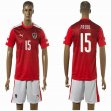 2016 Austria European Cup PRODL #15 red white soccer jersey home
