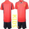 2022 World Cup Spain team red kid soccer jerseys home-HQ