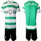 2020-2021 Sporting Lisbon club white green black jerseys home