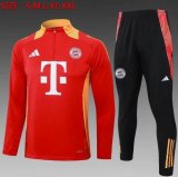 2024-2025 Bayern Munich club red black soccer uniforms with Long Trousers B927