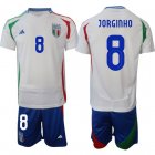 2024-2025 Italy Team #8 JORGINHO white blue soccer jerseys away-QQ