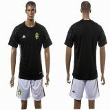 2016 Swedish goalkeeper soccer jerseys black white