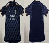 2023-2024 Real Madrid club thailand version black gray soccer jerseys away