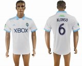 2017-2018 Seattle Sounders thailand version ALONSO #6 white soccer jersey away