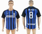 2017-2018 Inter Milan Thailand version #8 PALACIO blue black soccer uniforms home