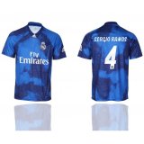 2019-2020 Real Madrid #4 SERGIO RAMOS thailand version souvenir edition blue soccer jersey