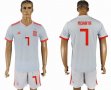 2018 World cup Spain team #7 MORATA white soccer jersey away