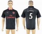 2017-2018 Arsenal #5 GABRIEL Europa league Thailand version black gray soccer jersey away