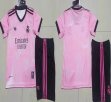 2022-2023 Real Madrid club pink kid soccer jersey away