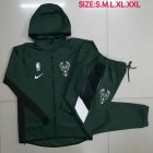 Milwaukee Bucks green NBA Hooded Sweatshirt with long shorts