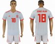 2018 World cup Spain team #18 JORDI ALBA white soccer jersey away