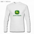 Personalized Custom Gray long sleeves mens Dadi t-shirts with JOHN DEERE logo