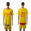 2015-2016 Wales team WARD #21 yellow soccer jersey away