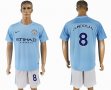 2017-2018 Manchester City #8 GUNDOGAN skyblue white soccer jersey home