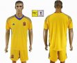 Spain Yellow goalkeeper soccer jersey FIFA World Cup and Russia 2018 patch