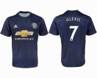 2018-2019 Manchester united thailand version #7 ALEXIS blue soccer jersey away