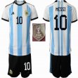 2022 World Champions patch Argentina #10 MESSI blue black soccer Jerseys home