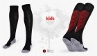 Kid soccer socks black red colors