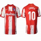 2021-2022 Atletico Madrid club thailand version #10 CORREA red blue soccer jersey home