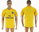 2017-2018 Paris Saint Germain thailand version yellow soccer jersey home