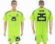 2018 World Cup Spain #25 REINA Fluorescent green goalkeeper soccer jersey