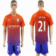 2016-2017 Manchester city club SILVA #21 orange soccer jersey away