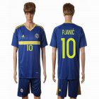 2016-2017 Bosnia and Herzegovina team PJANIC #10 blue soccer jerseys home