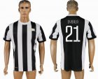 2017-2018 Juventus #21 DYBALA Thailand version white black soccer jersey